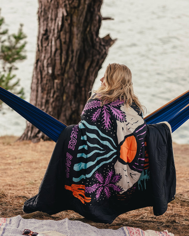 Passenger Fashion Nomadic Recycled Sherpa Blanket Roaming Print Black