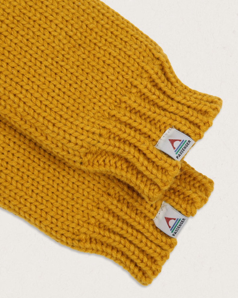 Passenger Flurry Recycled Fleece Lined Fingerless Mittens Dandelion Yellow