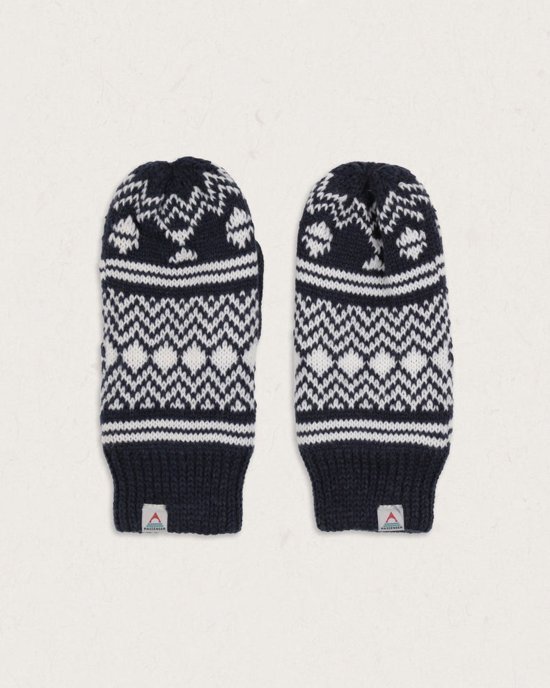 Passenger Fashion Powder Fleece Lined Recycled Acrylic Mittens Rich Navy